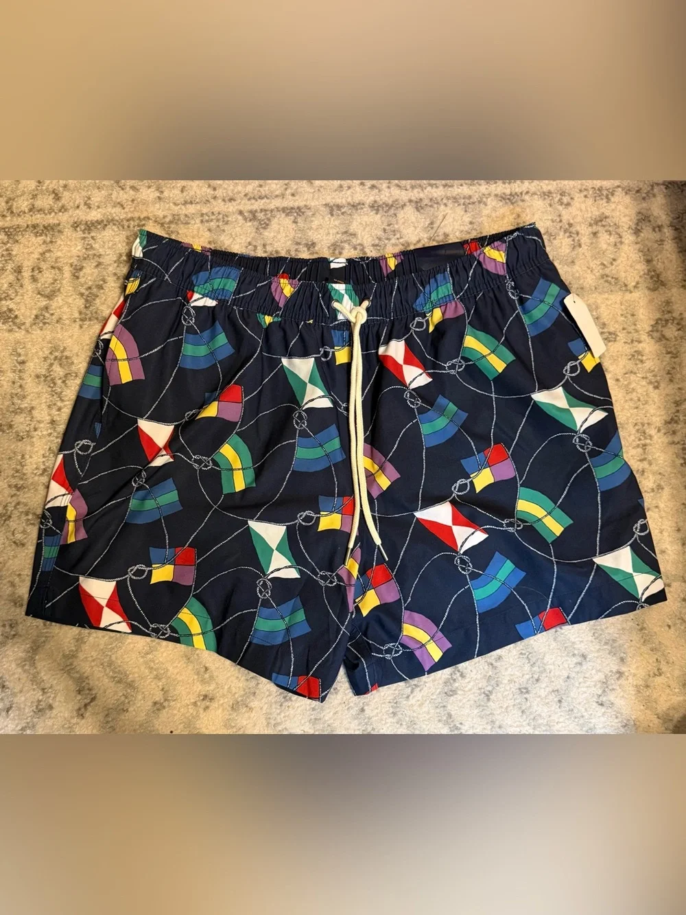 Brooks Brothers Men’s XL Nautical Flag Print Swim Trunks Shorts NWT